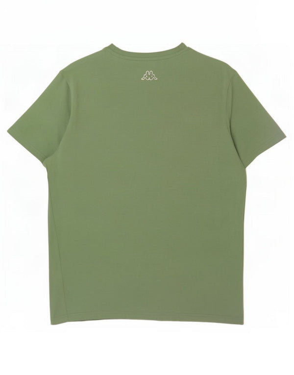 Kappa Herren Grafik-T-Shirt-Oberteil aus mittelgrüner Baumwolle