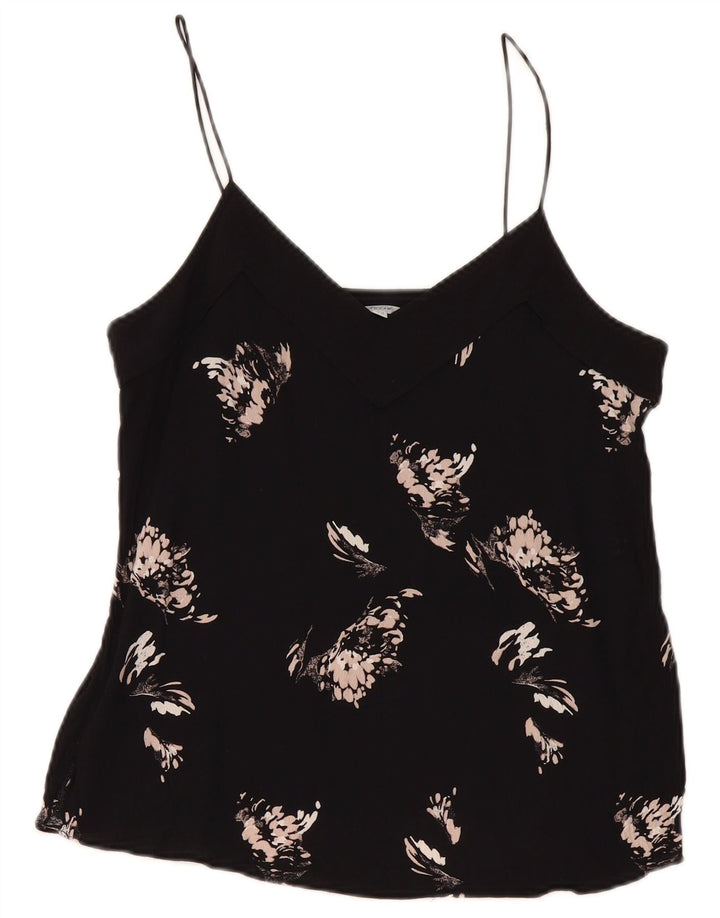 Jigsaw Womens Abstract Pattern Cami Top UK 12 Medium Black Viscose