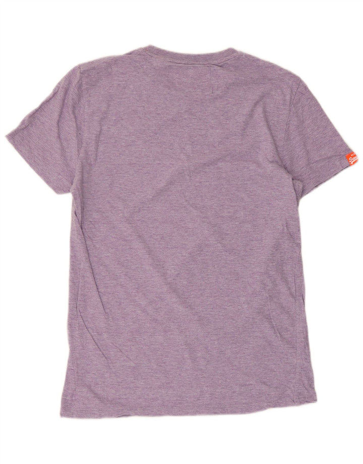 SUPERDRY Mens T-Shirt Top Medium Purple Cotton