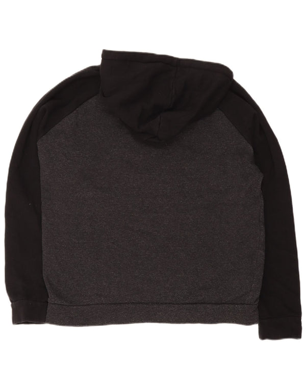 Jack & Jones Mens Graphic Hoodie Jumper Medium Grey Colourblock Cotton