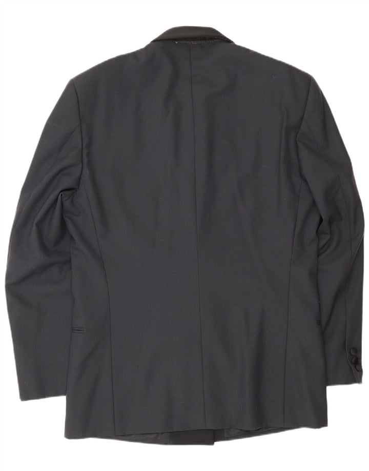 Profilo Mens Double Breasted Blazer Jacket IT 48 Medium Black Virgin Wool