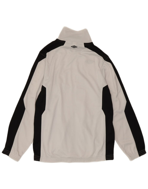 Umbro Veste de survêtement coupe régulière pour homme, petit, blanc, color block, sport