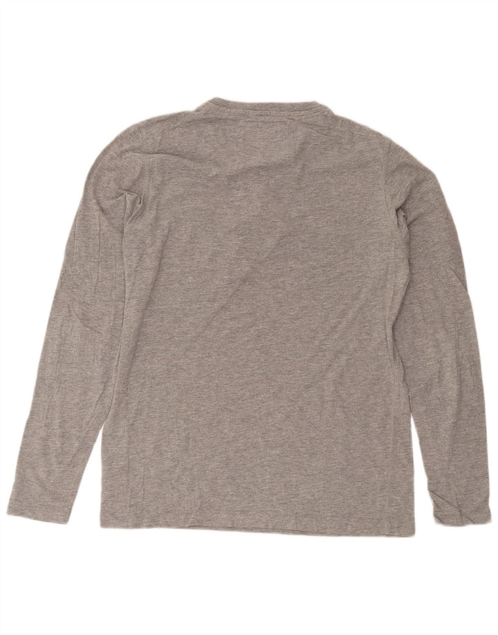 Jack & Jones Mens Top Long Sleeve Large Grey Flecked Cotton