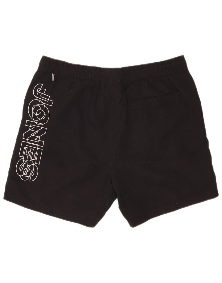 Jack & Jones Mens Graphic Swimming Shorts Medium Black Polyester