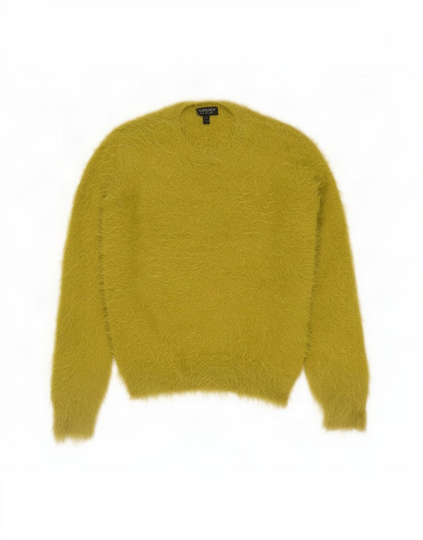 Maglione maglione girocollo da donna Topshop UK 6 XS nylon giallo