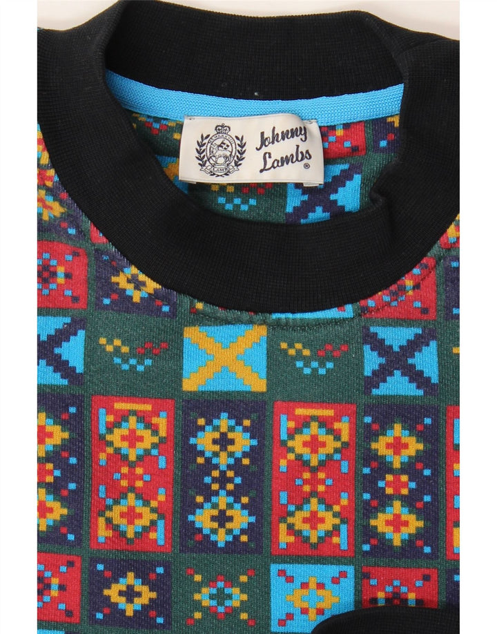JOHNNY LAMBS Mens Sweatshirt Jumper Medium Multicoloured Geometric