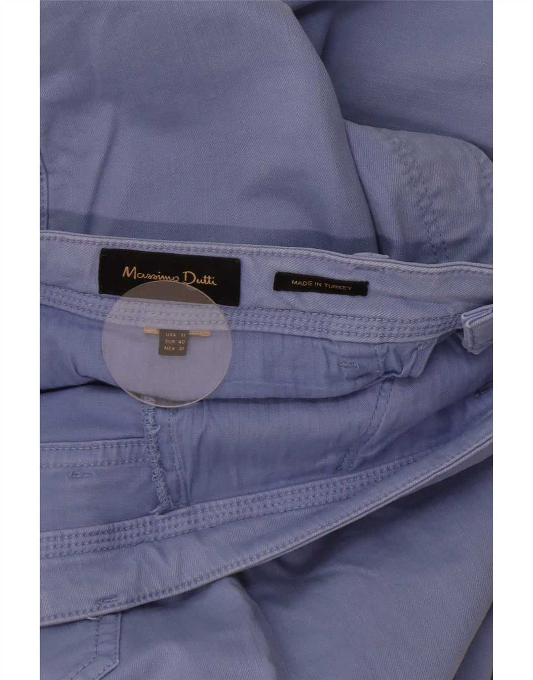 Massimo Dutti Mens Slim Casual Trousers EU 40 Medium W31 L29 Blue