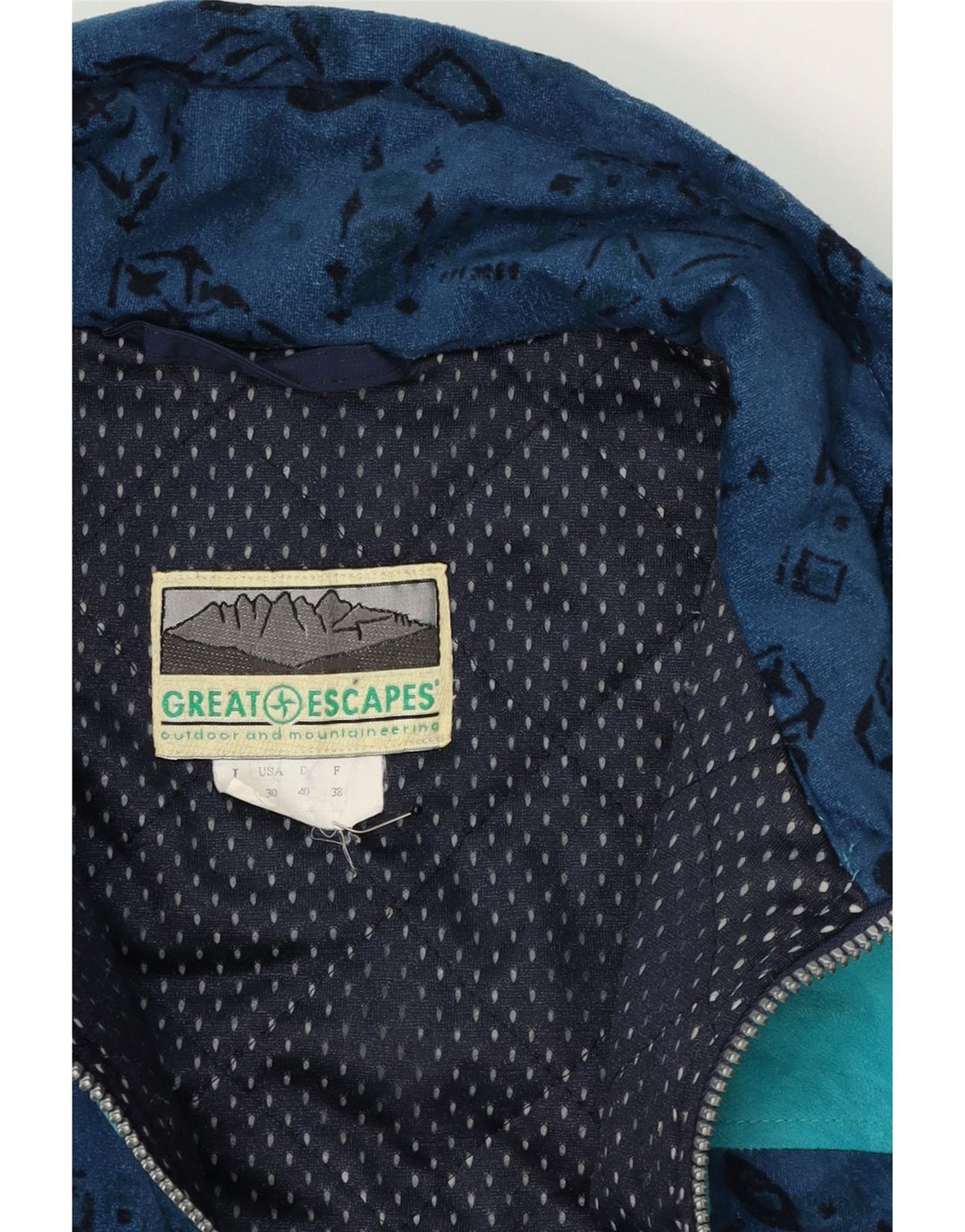 GREAT ESCAPES Mens Tracksuit Top Jacket Size 38 Medium Blue Colourblock Vintage Great Escapes and Second-Hand Great Escapes from Messina Hembry 