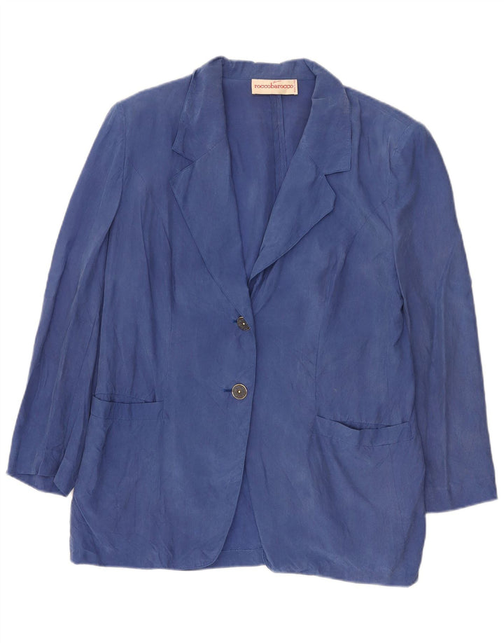 Roccobarocco Jachetă Blazer pentru femei cu 2 nasturi UK 12 Medium Blue