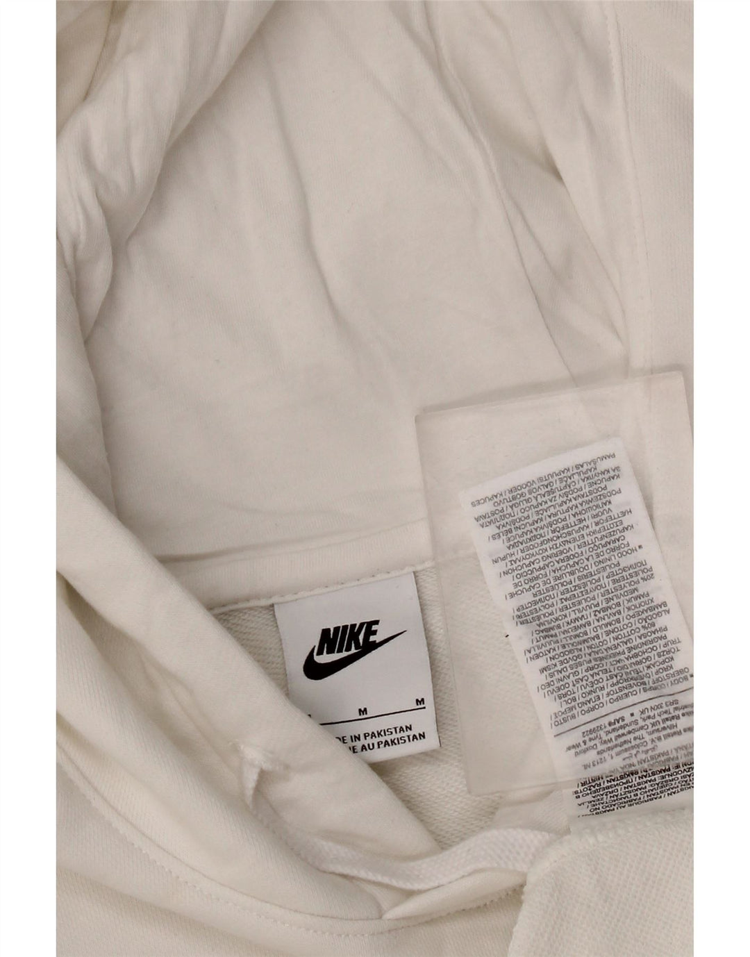 Nike Mens Hoodie Jumper Medium White Cotton