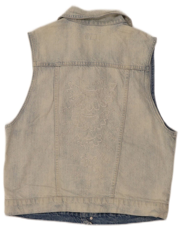 Gilet in denim grafico da donna O'Neill UK 18 XL cotone blu