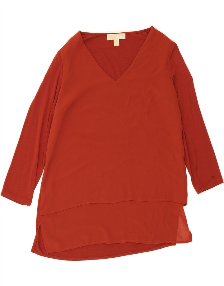 MICHAEL KORS Womens Oversized Long Sleeve Blouse Top UK 10 Small Orange Vintage Michael Kors and Second-Hand Michael Kors from Messina Hembry 