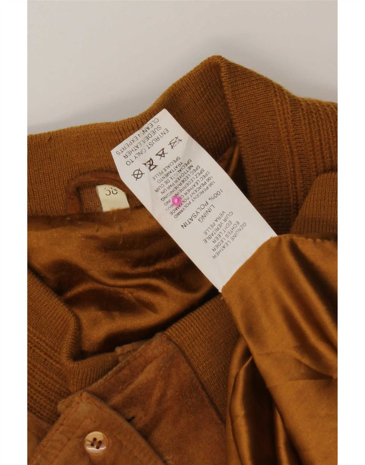 Vintage Mens Suede Bomber Jacket IT 58 4XL Brown Leather