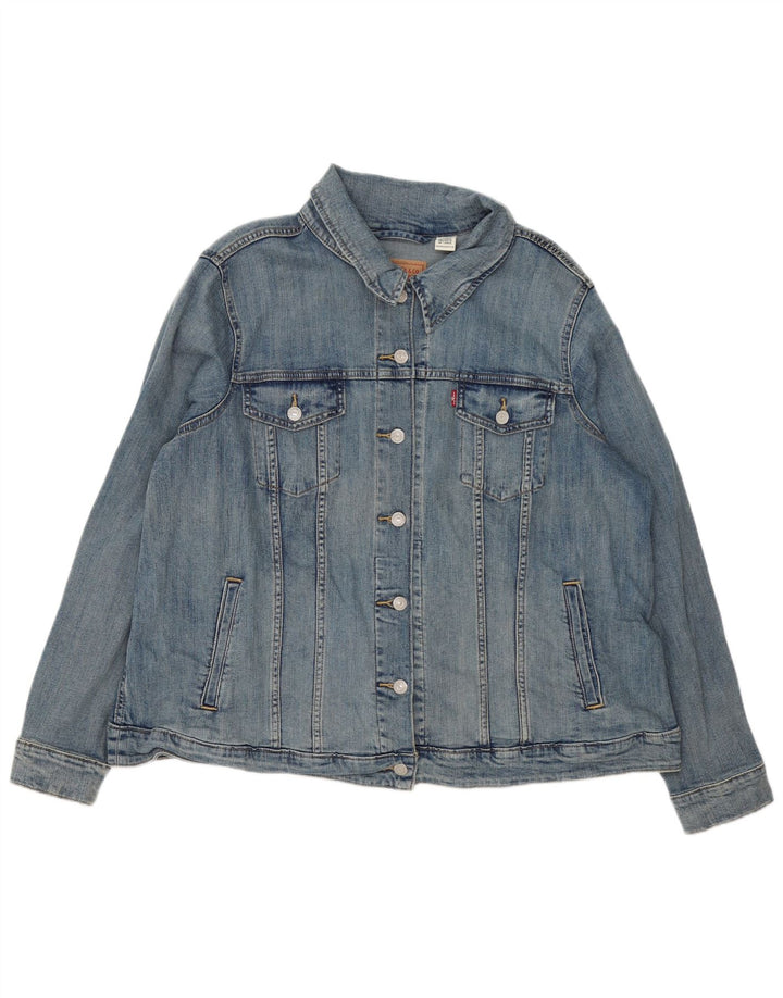 Levi's Womens Denim Jacket UK 22 3XL Blue Cotton Classic