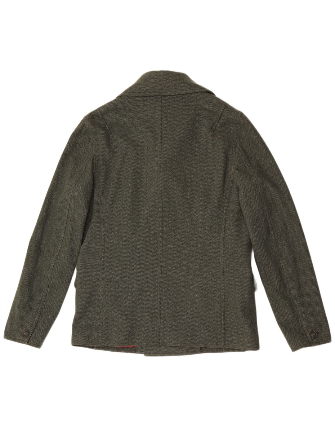 Liu Jo Herre Pea Coat UK 40 Large Green Sildebensuld