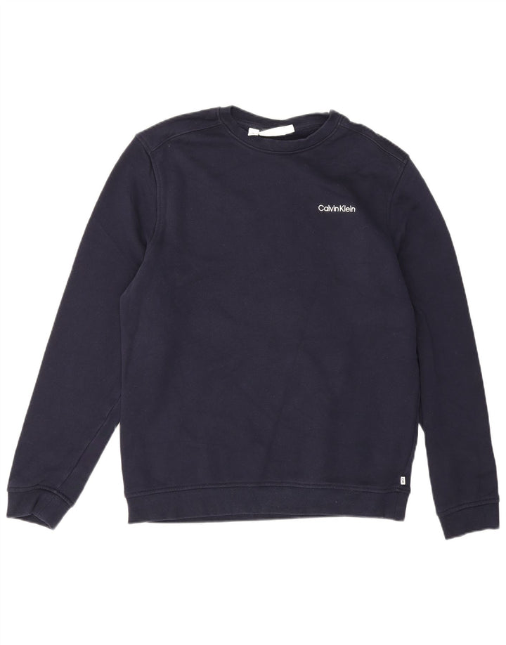 Calvin Klein Mens Golf Sweatshirt Jumper Medium Navy Blue Cotton