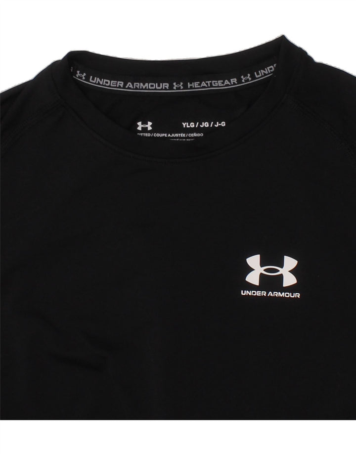 UNDER ARMOUR Boys Top Long Sleeve 11-12 Years Large Black Vintage Under Armour and Second-Hand Under Armour from Messina Hembry 
