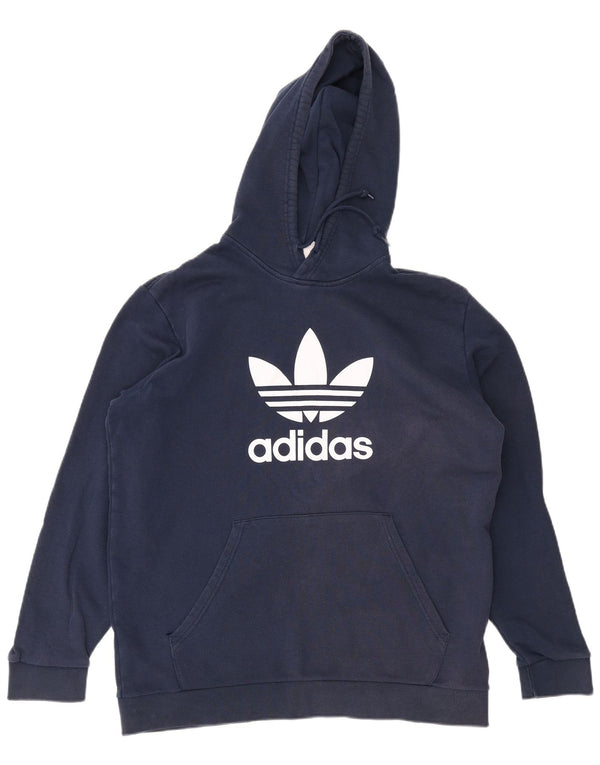 Adidas grafisk hættetrøje til mænd XL marineblå bomuld