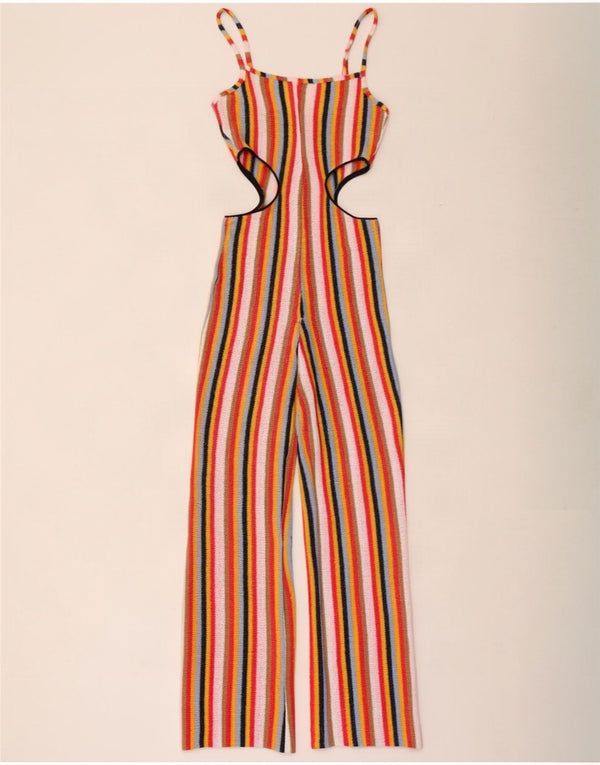 Tuta da donna Zara con cut-out UK 10 Small L30 Cotone a righe multicolore
