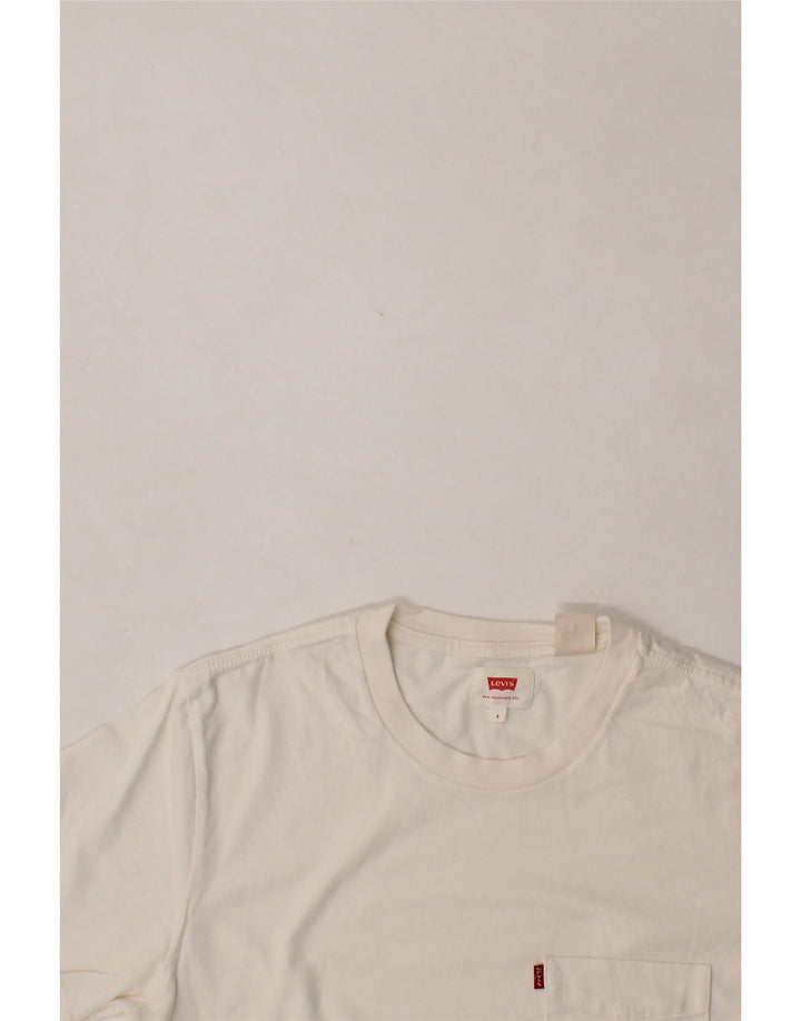 LEVI'S Mens T-Shirt Top Small Off White Cotton Vintage Levi's and Second-Hand Levi's from Messina Hembry 