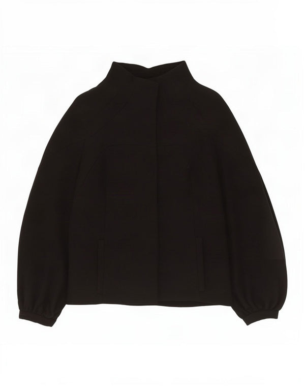 Zara Damen Blazer Jacke UK 12 Mittelschwarze Wolle