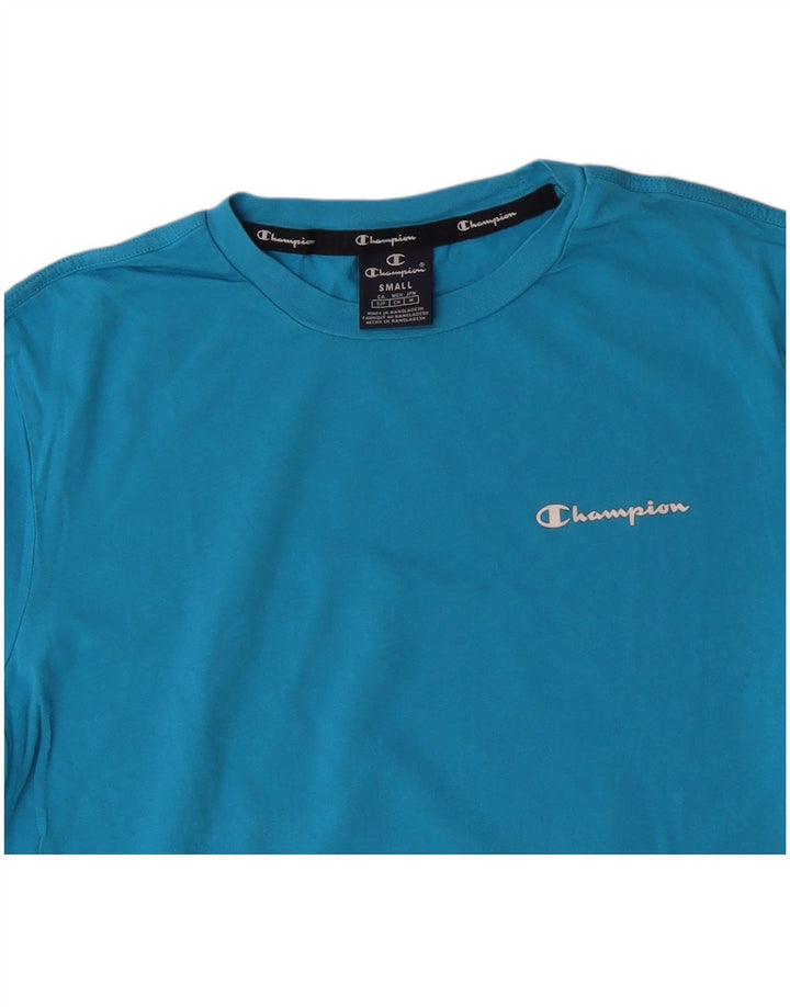 Champion Mens T-Shirt Top Small Blue Cotton