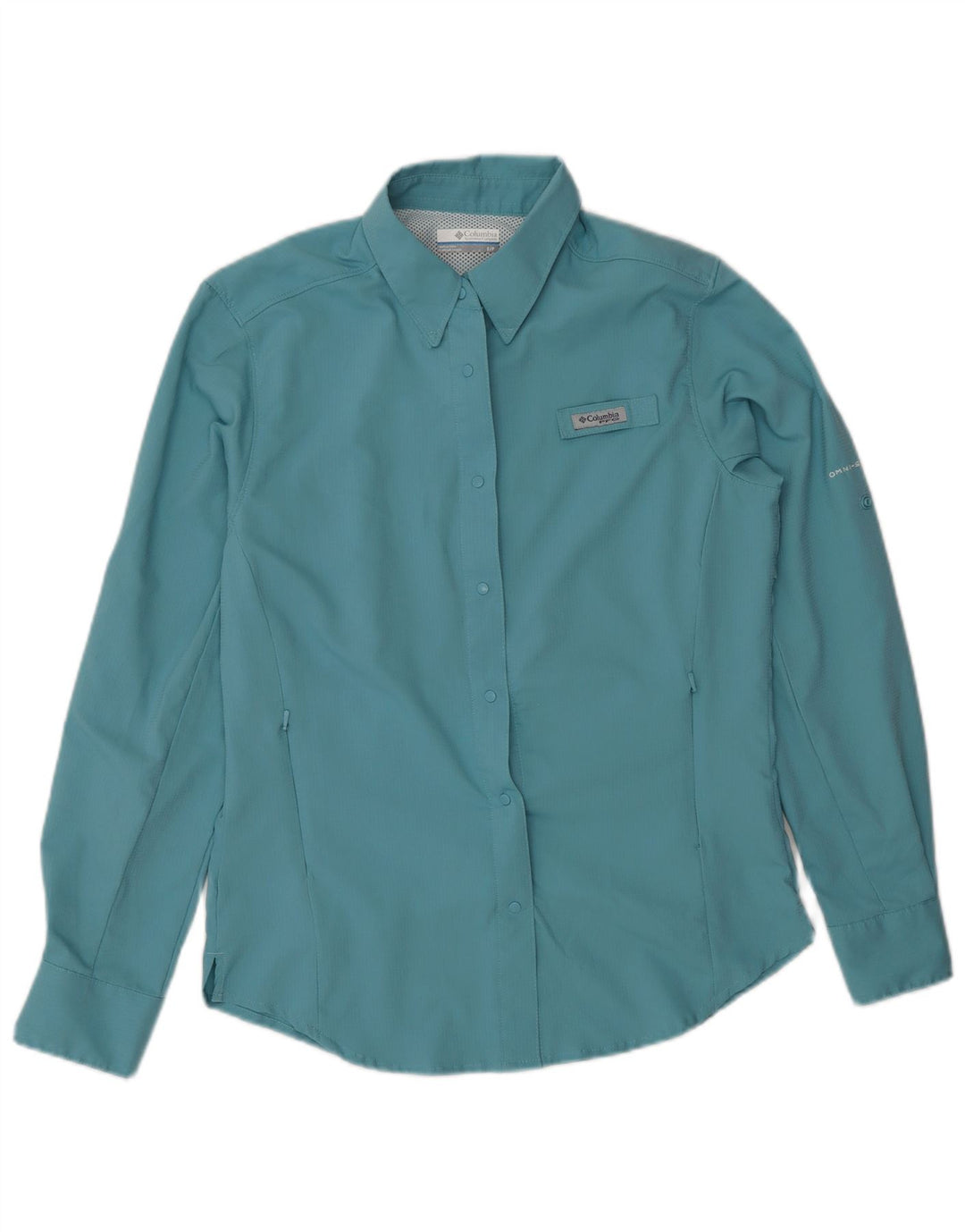 Columbia dameskjorte UK 10 Lille turkis polyester