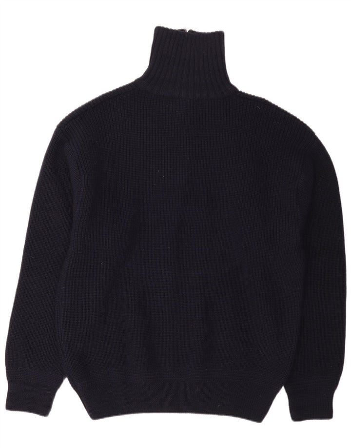 Rhode Island Mens Zip Neck Jumper Sweater 2XL Navy Blue Wool