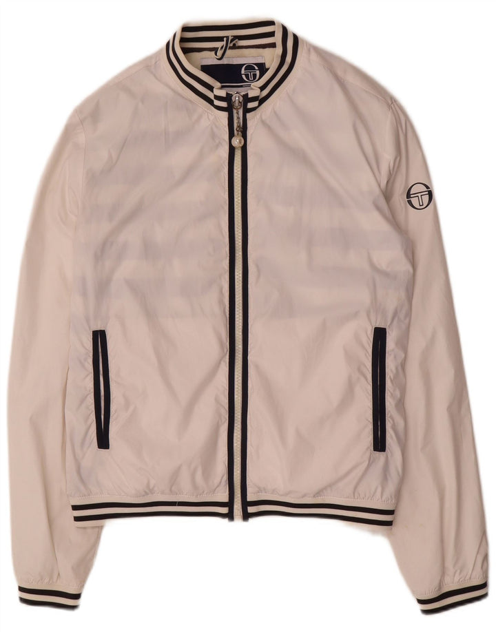 Giacca da ginnastica da donna Sergio Tacchini US 12 Large White Striped