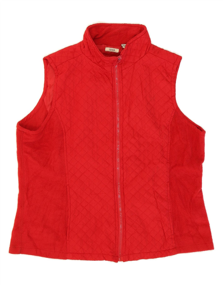 IZOD Womens Fleece Gilet UK 16 Large Red Polyester Vintage Izod and Second-Hand Izod from Messina Hembry 