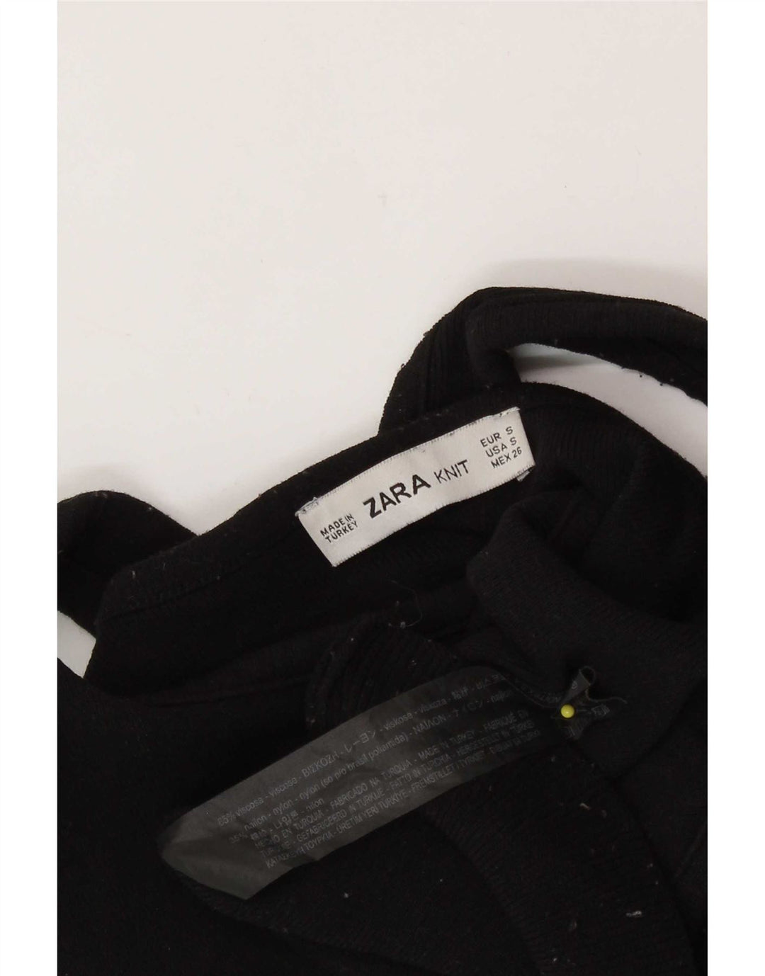 Zara Damen Crop Top UK 8 Small Schwarze Viskose