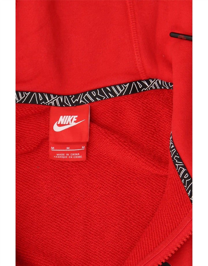 NIKE Herren-Kapuzenpullover mit grafischem Reißverschluss, mittelrote Baumwolle
