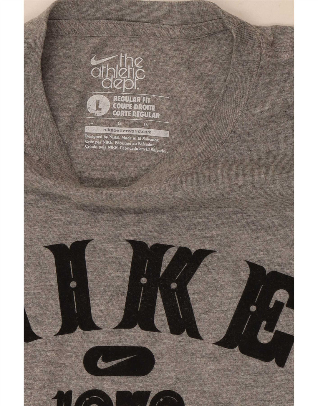 Nike Mens Regular Fit Graphic T-Shirt Top Large Grey Flecked