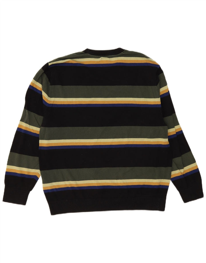 Vans Mens Crew Neck Jumper Sweater Large Multicoloured Striped Cotton