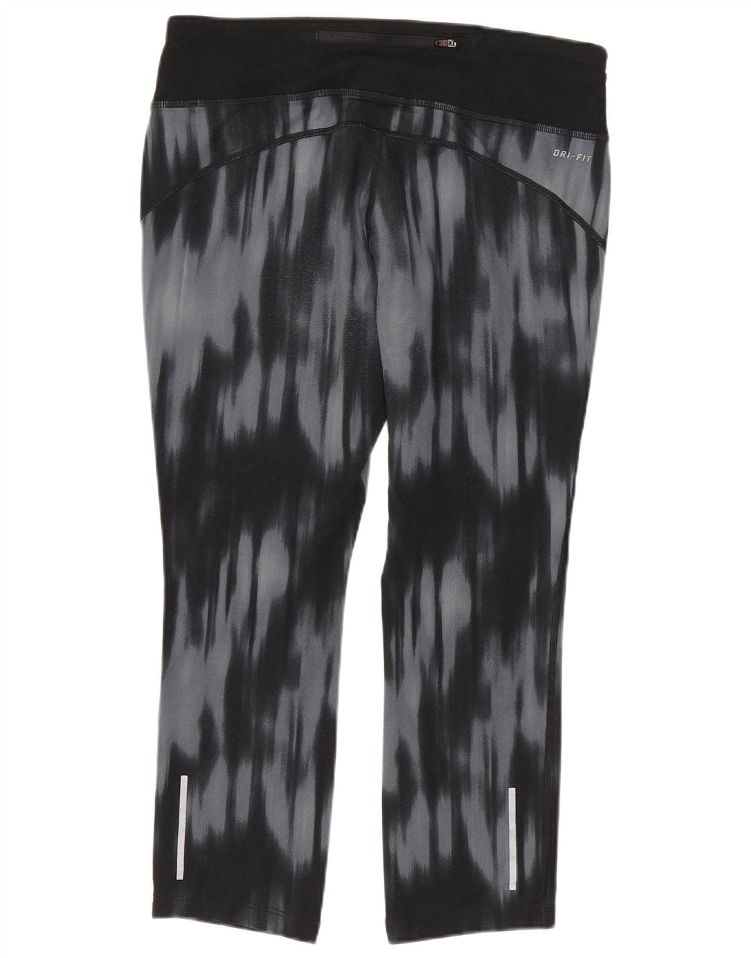 Nike Womens Dri Fit Capri Leggings UK 12 Medium Blue Tie Dye Polyester