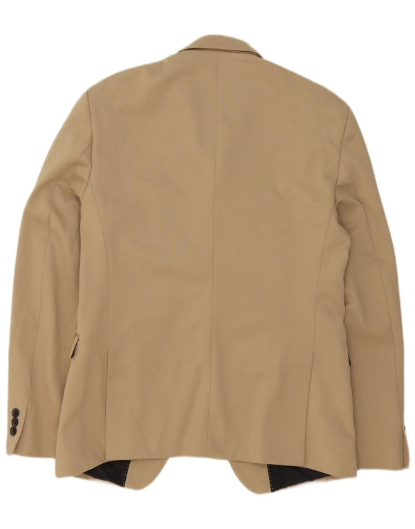 Jaqueta blazer masculina Zara com 1 botão EU 50 poliéster bege médio