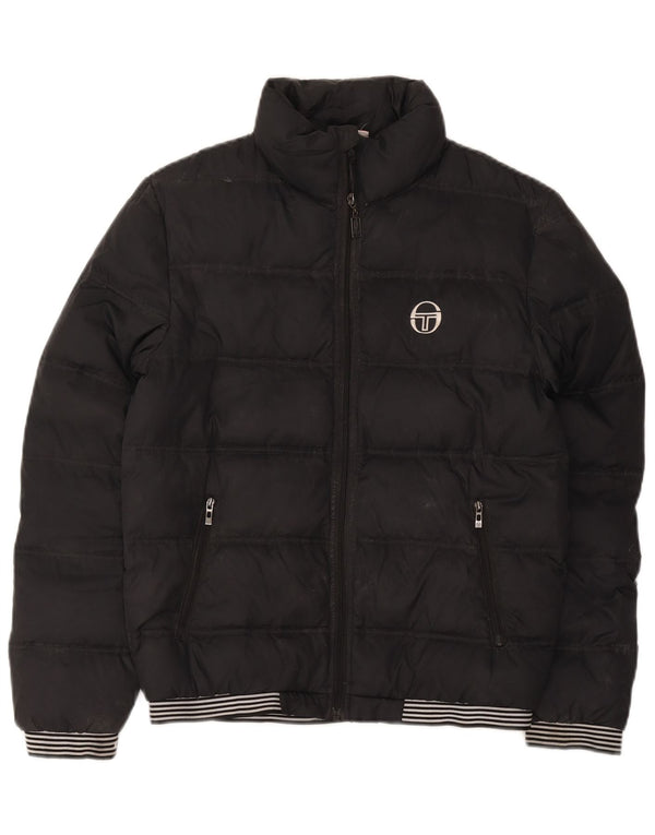 Sergio Tacchini Chaqueta Bomber Acolchada para Hombre UK 36 Small Black Nylon Sports