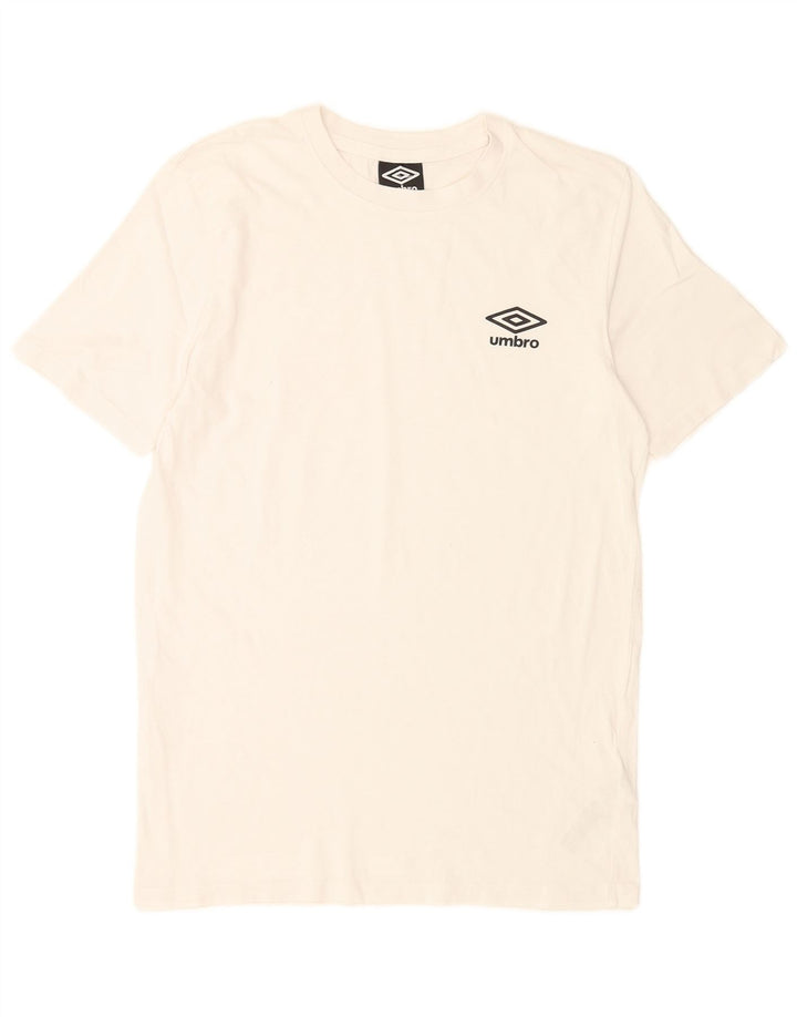 Umbro Mens T-Shirt Top Small White Cotton