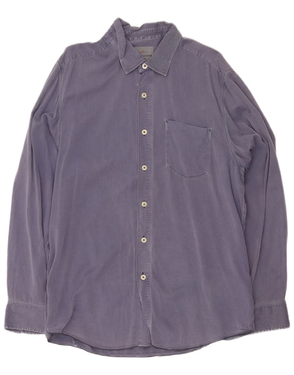 Tommy Bahama Mens Shirt Large Navy Blue Cotton