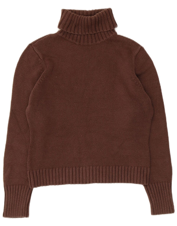 Pulover de damă Marks & Spencer crop cu gât rulat, maro mediu, UK 12