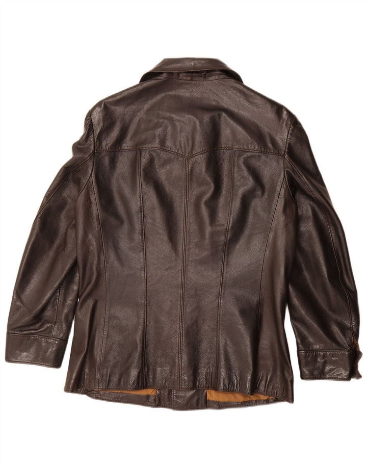 Vintage dame læderjakke IT 50 XL brunt læder