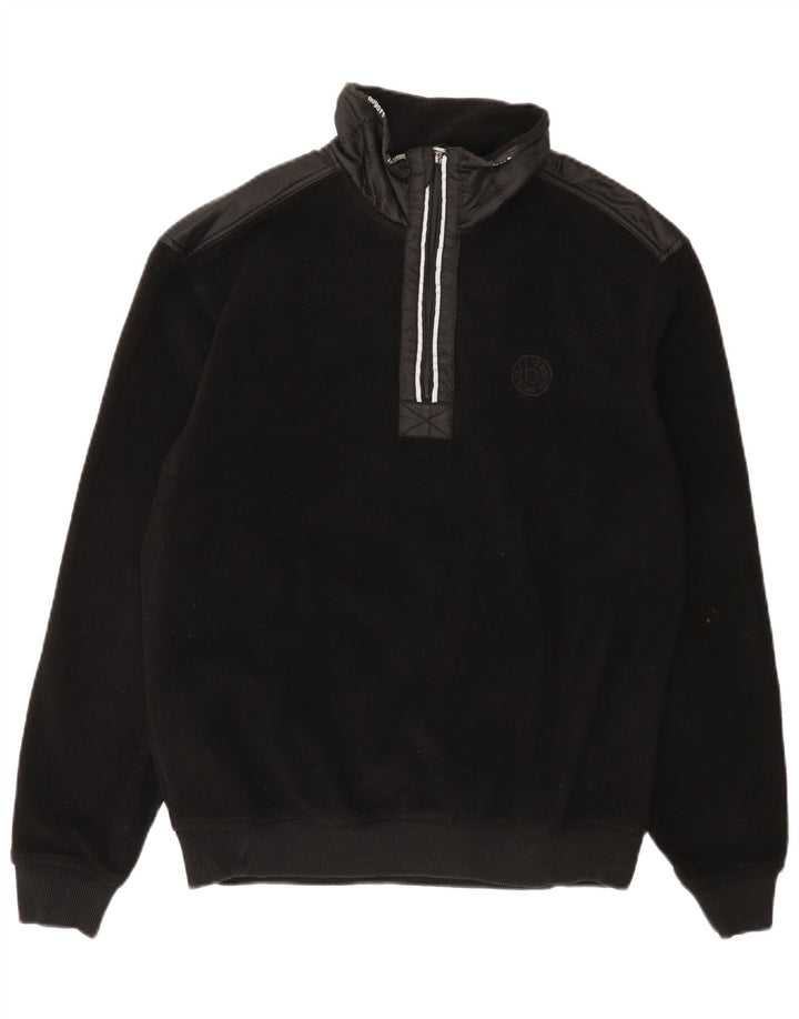Bugatti herre lynlås hals fleece jumper stor sort polyester