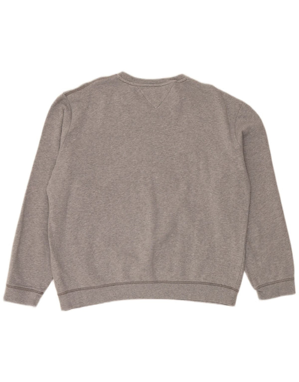 Tommy Hilfiger Mens Graphic Sweatshirt Jumper 2XL Grey Colourblock Cotton