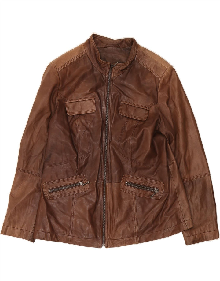 YOUR SIXTH SENSE Womens Bomber Jacket UK 16 Large Brown Vintage Your Sixth Sense and Second-Hand Your Sixth Sense from Messina Hembry 