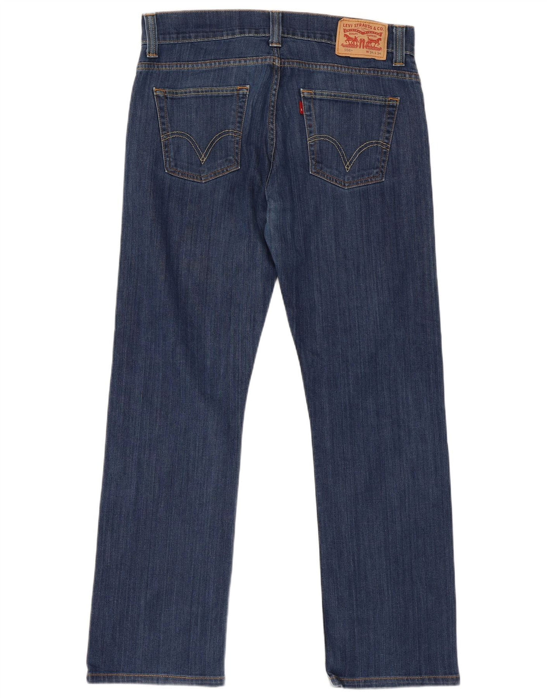 Levi's Mens 506 Straight Jeans W34 L34 Blue Cotton