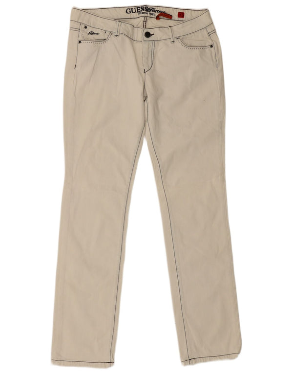 Guess Женские узкие джинсы W33 L34 Off White Хлопок