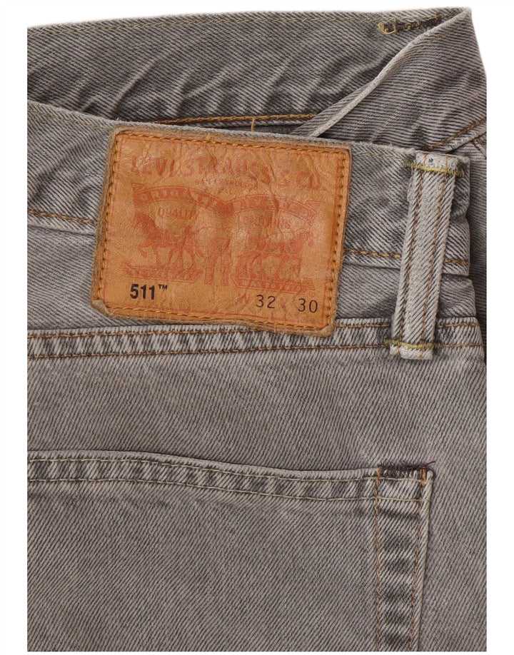 Levi's Mens 511 Slim Tapered Jeans W32 L30 Grey Cotton