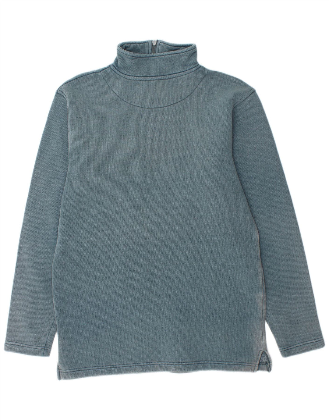 WEIRD FISH Mens Zip Neck Sweatshirt Jumper Small Blue Cotton