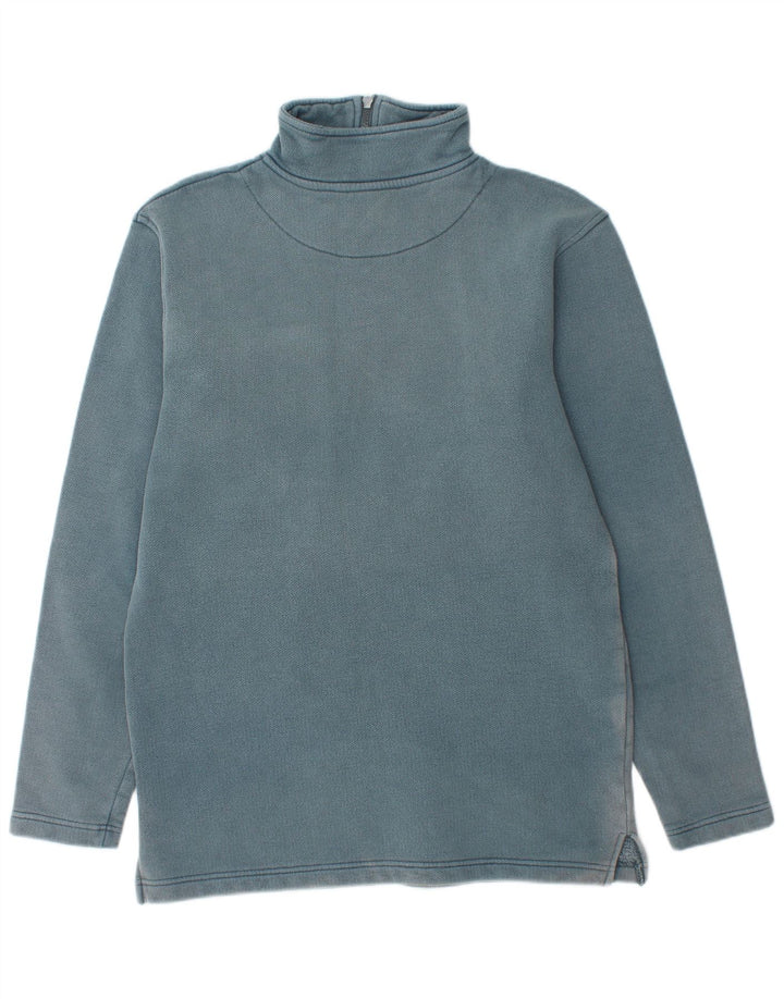 WEIRD FISH Mens Zip Neck Sweatshirt Jumper Small Blue Cotton