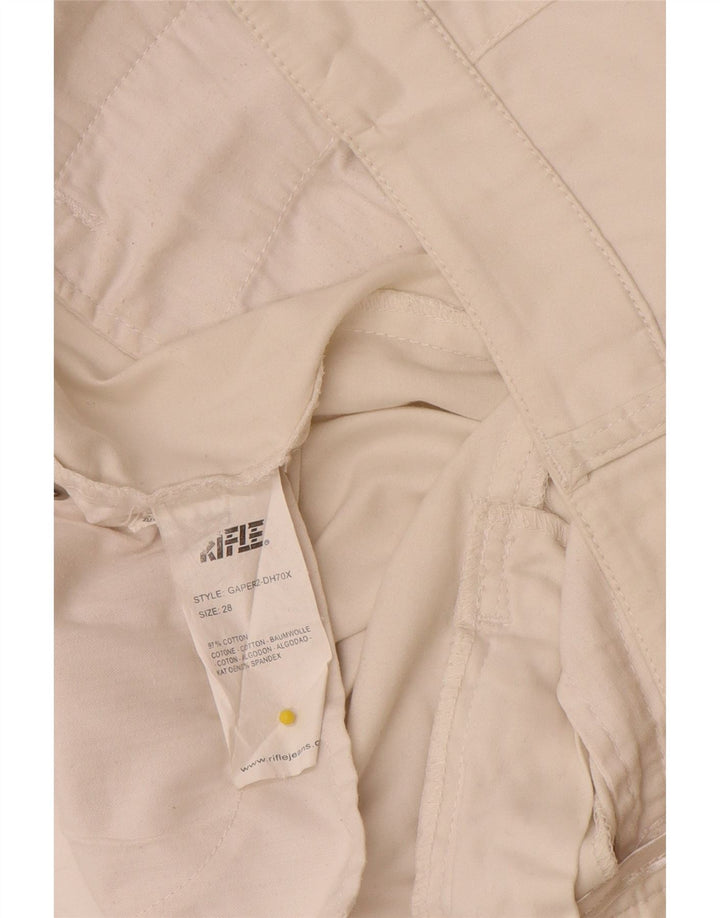 Rifle Womens Capri Trousers W28 L21 White Cotton